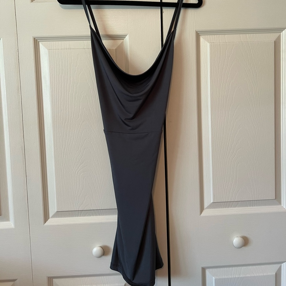 Fashion nova mini gray backless dress